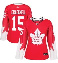 Women's Adidas Toronto Maple Leafs #15 Adam Cracknell Authentic Red Alternate NHL Jersey