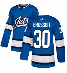 Youth Adidas Winnipeg Jets #30 Laurent Brossoit Authentic Blue Alternate NHL Jersey