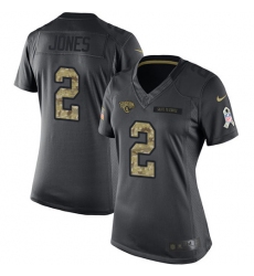 Women's Nike Jacksonville Jaguars #2 Landry Jones Limited Black 2016 Salute to Service NFL Jersey