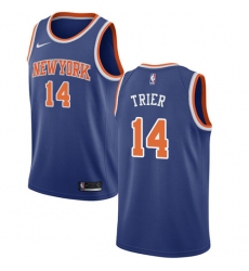 Men's Nike New York Knicks #14 Allonzo Trier Swingman Royal Blue NBA Jersey - Icon Edition