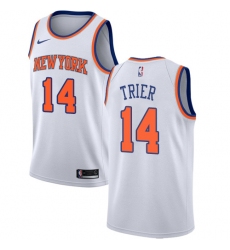 Youth Nike New York Knicks #14 Allonzo Trier Swingman White NBA Jersey - Association Edition