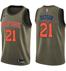 Youth Nike New York Knicks #21 Damyean Dotson Swingman Green Salute to Service NBA Jersey