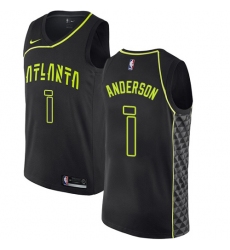 Men's Nike Atlanta Hawks #1 Justin Anderson Swingman Black NBA Jersey - City Edition