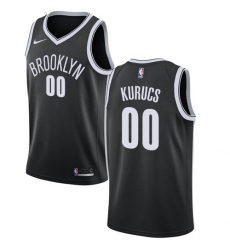 Youth Nike Brooklyn Nets #00 Rodions Kurucs Swingman Black NBA Jersey - Icon Edition