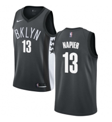 Men's Nike Brooklyn Nets #13 Shabazz Napier Swingman Gray NBA Jersey Statement Edition