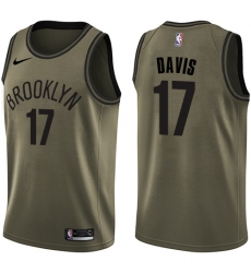 Youth Nike Brooklyn Nets #17 Ed Davis Swingman Green Salute to Service NBA Jersey