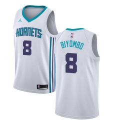 Youth Nike Jordan Charlotte Hornets #8 Bismack Biyombo Swingman White NBA Jersey - Association Edition