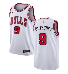 Men's Nike Chicago Bulls #9 Antonio Blakeney Swingman White NBA Jersey - Association Edition