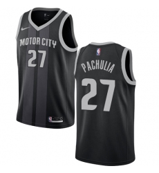 Youth Nike Detroit Pistons #27 Zaza Pachulia Swingman Black NBA Jersey - City Edition