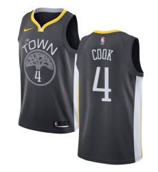 Youth Nike Golden State Warriors #4 Quinn Cook Swingman Black NBA Jersey - Statement Edition