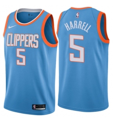 Men's Nike Los Angeles Clippers #5 Montrezl Harrell Swingman Blue NBA Jersey - City Edition
