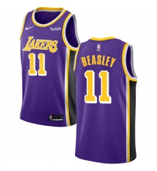 Men's Nike Los Angeles Lakers #11 Michael Beasley Swingman Purple NBA Jersey - Statement Edition