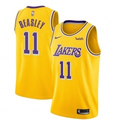 Youth Nike Los Angeles Lakers #11 Michael Beasley Swingman Gold NBA Jersey - Icon Edition