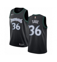Men's Nike Minnesota Timberwolves #36 Dario Saric Authentic Black Hardwood Classics Jersey