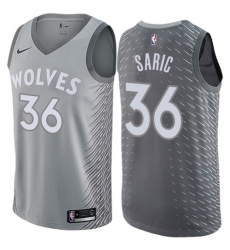 Men's Nike Minnesota Timberwolves #36 Dario Saric Swingman Gray NBA Jersey - City Edition