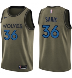Men's Nike Minnesota Timberwolves #36 Dario Saric Swingman Green Salute to Service NBA Jersey