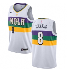 Women's Nike New Orleans Pelicans #8 Jahlil Okafor Swingman White NBA Jersey - City Edition