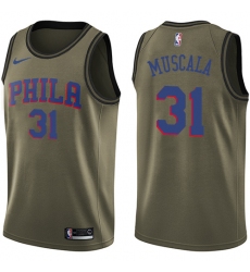 Men's Nike Philadelphia 76ers #31 Mike Muscala Swingman Green Salute to Service NBA Jersey