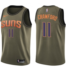 Men's Nike Phoenix Suns #11 Jamal Crawford Swingman Green Salute to Service NBA Jersey