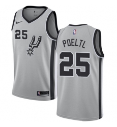 Women's Nike San Antonio Spurs #25 Jakob Poeltl Swingman Silver NBA Jersey Statement Edition