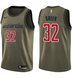 Youth Nike Washington Wizards #32 Jeff Green Swingman Green Salute to Service NBA Jersey