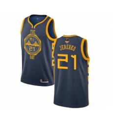 Women's Golden State Warriors #21 Jonas Jerebko Swingman Navy Blue Basketball 2019 Basketball Finals Bound Jersey - City Edition