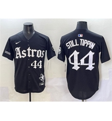 Men's Houston Astros #44 Still Tippin Black Gothic 'Houston Born Barrio Raised' Limited Stitched Baseball Jersey