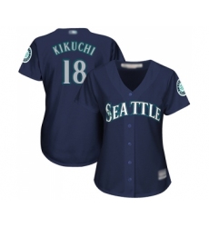 Women's Seattle Mariners #18 Yusei Kikuchi Replica Navy Blue Alternate 2 Cool Base Baseball Jersey