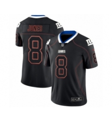 Men's New York Giants #8 Daniel Jones Limited Lights Out Black Rush Football Jersey