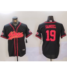 Men's San Francisco 49ers#19 Deebo Samuel Black With Cool Base Stitched Baseball Jersey