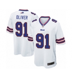 Men's Buffalo Bills #91 Ed Oliver Game White Football Jersey