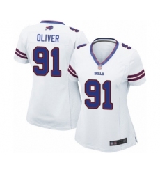 Women's Buffalo Bills #91 Ed Oliver Game White Football Jersey