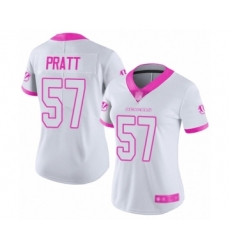 Women's Cincinnati Bengals #57 Germaine Pratt Limited White Pink Rush Fashion Football Jersey