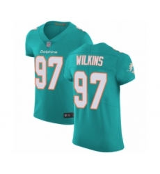 Men's Miami Dolphins #97 Christian Wilkins Aqua Green Team Color Vapor Untouchable Elite Player Football Jersey