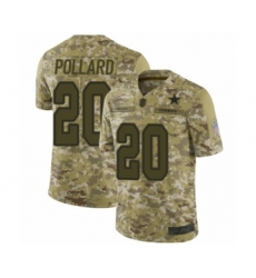 Men's Dallas Cowboys #20 Tony Pollard Limited Camo 2018 Salute to Service Football Jersey
