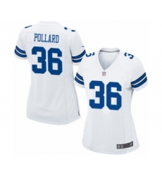Women's Dallas Cowboys #36 Tony Pollard Game White Football Jersey