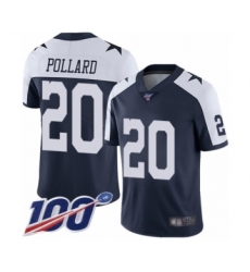 Youth Dallas Cowboys #20 Tony Pollard Navy Blue Throwback Alternate Vapor Untouchable Limited Player 100th Season Football Jersey