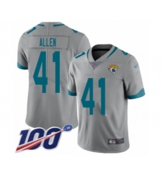 Youth Jacksonville Jaguars #41 Josh Allen Silver Inverted Legend Limited 100th Season Football Jersey