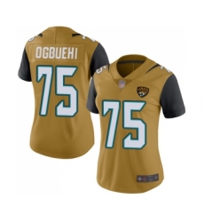Women's Jacksonville Jaguars #75 Cedric Ogbuehi Limited Gold Rush Vapor Untouchable Football Jersey