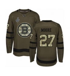 Youth Boston Bruins #27 John Moore Authentic Green Salute to Service 2019 Stanley Cup Final Bound Hockey Jersey