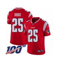 Youth New England Patriots #25 Terrence Brooks Limited Red Inverted Legend 100th Season Football Jersey