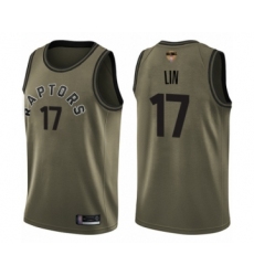 Men's Toronto Raptors #17 Jeremy Lin Swingman White 2019 Basketball Finals Bound Jersey - Association Edition