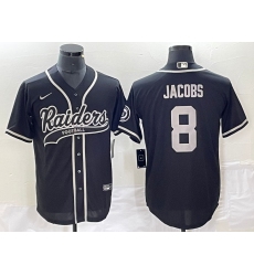Men's Nike Las Vegas Raiders #8 Josh Jacobs Black Cool Base Stitched Baseball Jersey