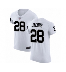 Men's Oakland Raiders #28 Josh Jacobs White Vapor Untouchable Elite Player Football Jersey