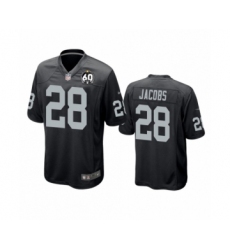 Youth Oakland Raiders #28 Josh Jacobs Game Black 60th Anniversary Team Color Football Jersey