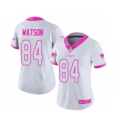 Women's New England Patriots #84 Benjamin Watson Limited White Pink Rush Fashion Football Jersey