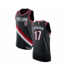Men's Portland Trail Blazers #17 Skal Labissiere Authentic Black Basketball Jersey - Icon Edition