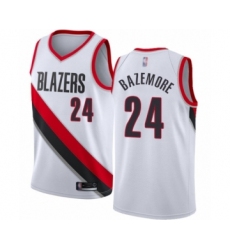 Youth Portland Trail Blazers #24 Kent Bazemore Swingman White Basketball Jersey - Association Edition