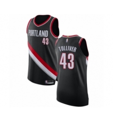 Men's Portland Trail Blazers #43 Anthony Tolliver Authentic Black Basketball Jersey - Icon Edition
