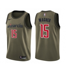 Youth Washington Wizards #15 Moritz Wagner Swingman Green Salute to Service Basketball Jersey